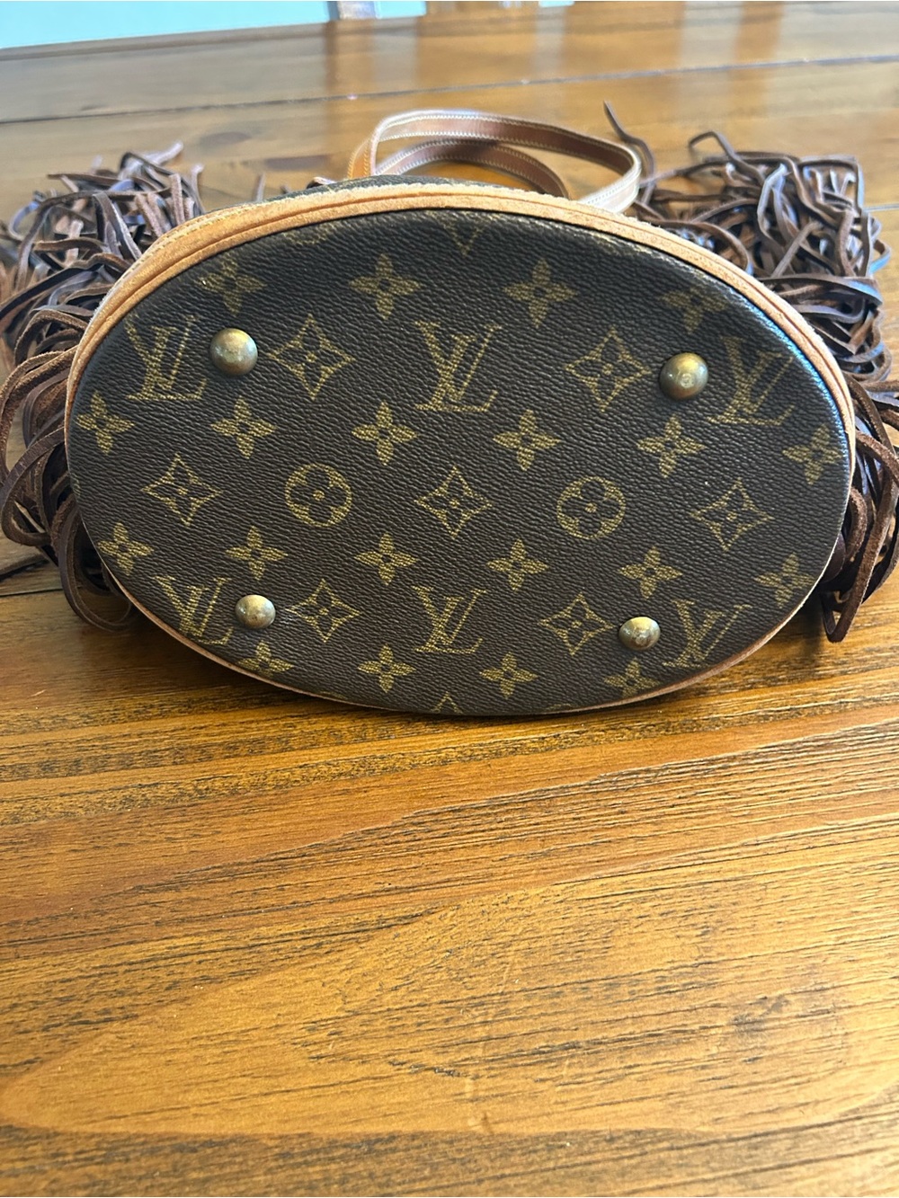 Vintage Boho Bags Authentic Upcycled Louis Vuitton French Bucket Bag - Picture 5 of 6